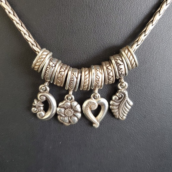 Brighton Live Love Laugh Dream Silver Plated Charm Pendant Necklace 18 inches - Picture 2 of 6